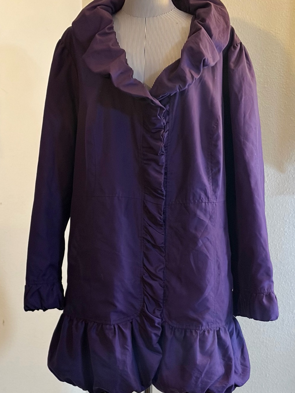Women’s Purple Ruffled Coat